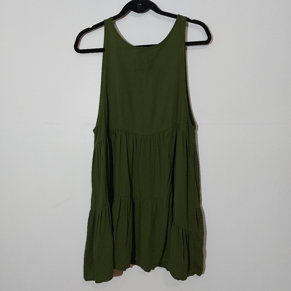 One Teaspoon Synthetic Dinky Teired Tank Dress In Military Green - Picture 6 of 16